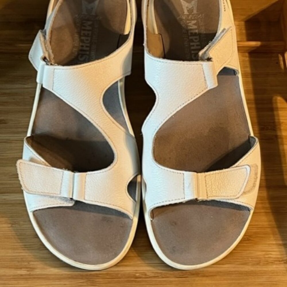 Mephisto air-relax genuine leather women's light cream open toe sandals size 39